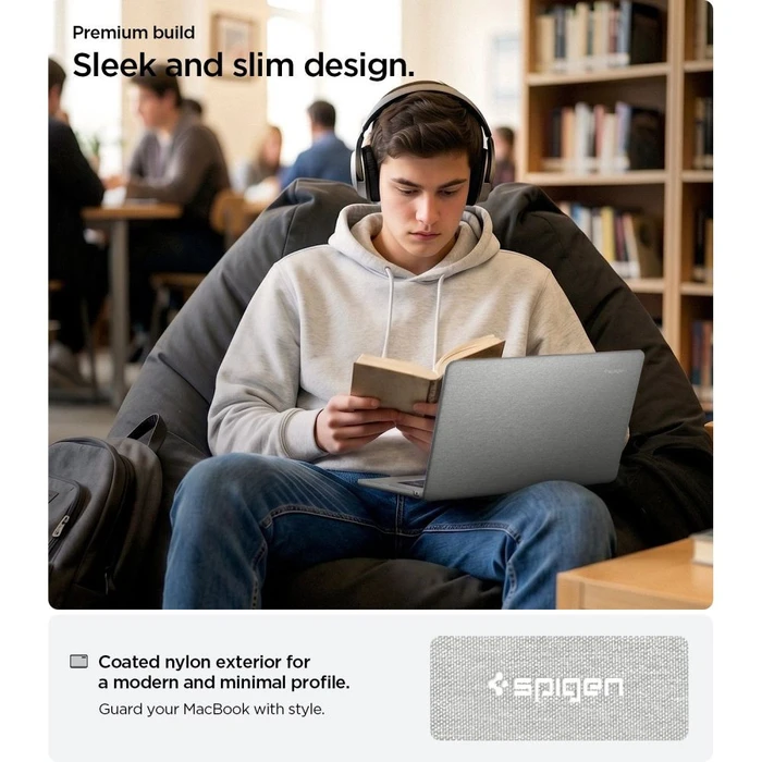 Spigen Urban Fit Apple MacBook Air 13 (M2/M3/M4/M5) Heather Grey