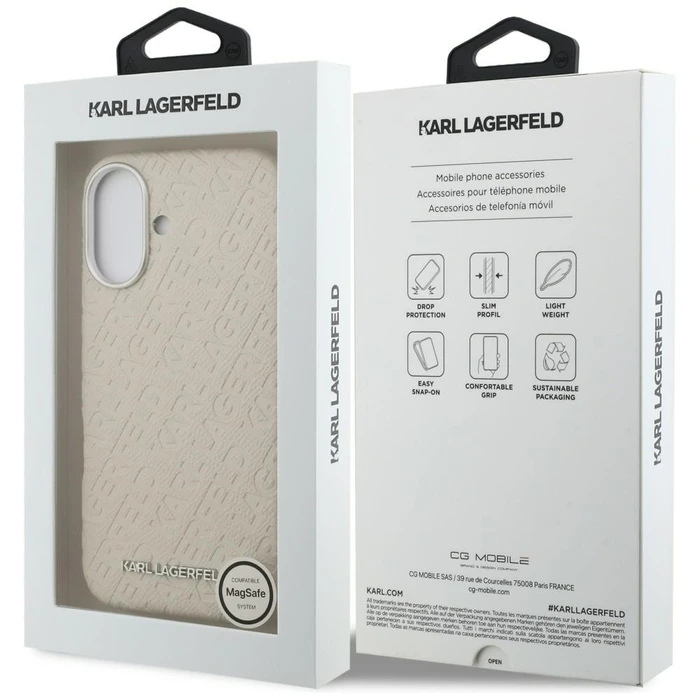 Karl Lagerfeld FW Stamped Karl MagSafe Apple iPhone 16 beige
