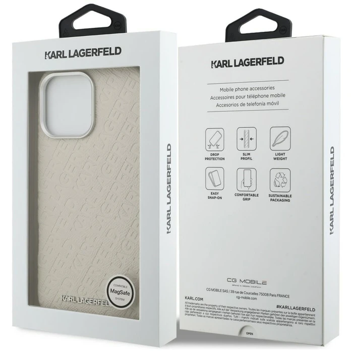 Karl Lagerfeld FW Stamped Karl MagSafe Apple iPhone 16 Pro beige