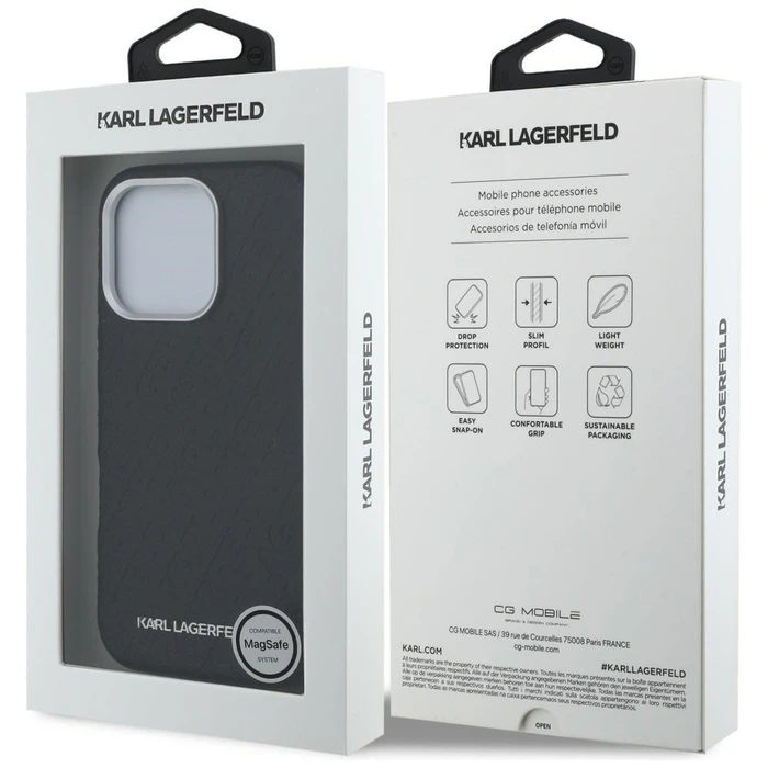 Karl Lagerfeld FW Stamped Karl MagSafe Apple iPhone 16 Pro black
