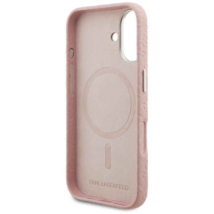 Karl Lagerfeld FW Stamped Karl MagSafe Apple iPhone 16 pink