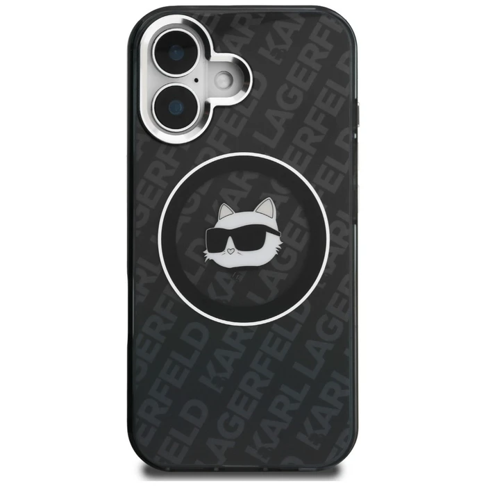 Karl Lagerfeld IML Choupette Head Logo MagSafe Apple iPhone 16 black