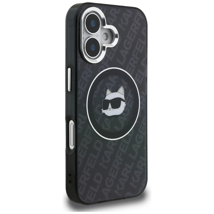 Karl Lagerfeld IML Choupette Head Logo MagSafe Apple iPhone 16 black