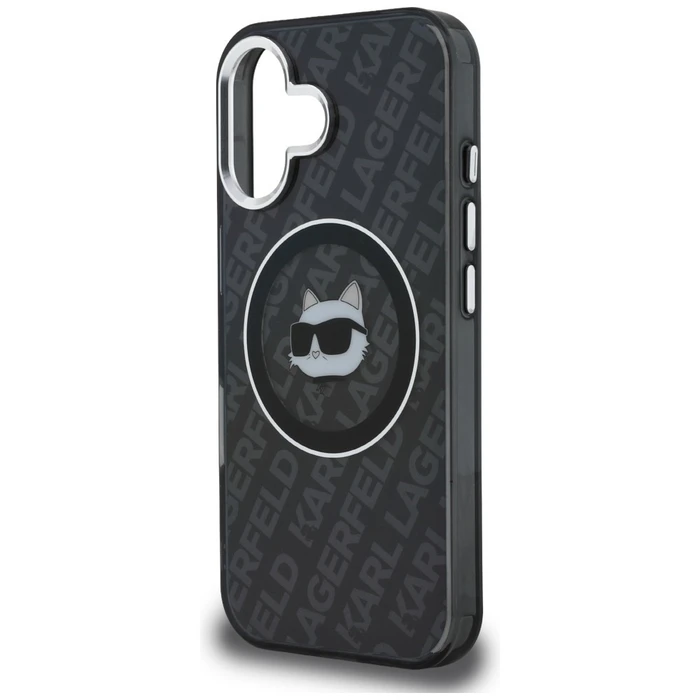 Karl Lagerfeld IML Choupette Head Logo MagSafe Apple iPhone 16 black