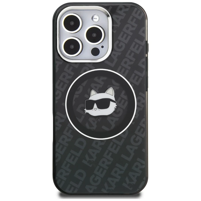 Karl Lagerfeld IML Choupette Head Logo MagSafe Apple iPhone 16 Pro Max black