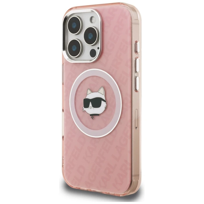 Karl Lagerfeld IML Choupette Head Logo MagSafe Apple iPhone 16 Pro pink