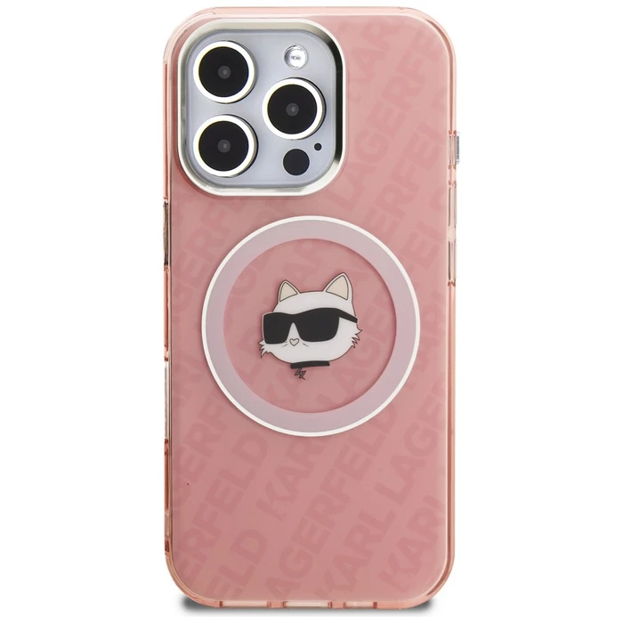 Karl Lagerfeld IML Choupette Head Logo MagSafe Apple iPhone 16 Pro pink