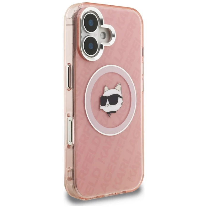 Karl Lagerfeld IML Choupette Head Logo MagSafe Apple iPhone 16 pink