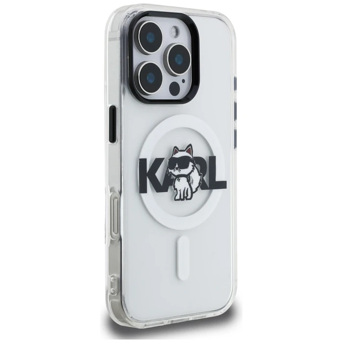 Karl Lagerfeld IML Choupette Sketch Logo MagSafe Apple iPhone 16 Pro Max clear