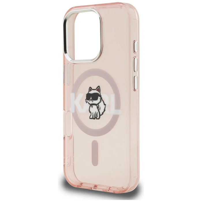 Karl Lagerfeld IML Choupette Sketch Logo MagSafe Apple iPhone 16 Pro Max pink