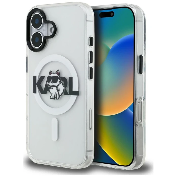 Karl Lagerfeld IML Choupette Sketch Logo MagSafe Apple iPhone 16 clear