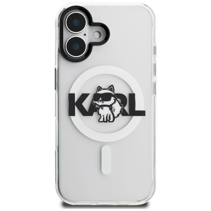 Karl Lagerfeld IML Choupette Sketch Logo MagSafe Apple iPhone 16 clear