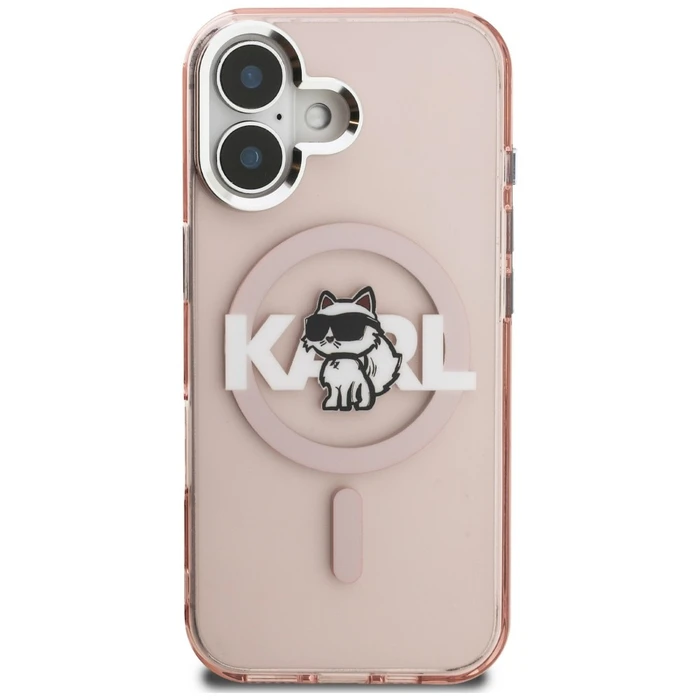 Karl Lagerfeld IML Choupette Sketch Logo MagSafe Apple iPhone 16 pink