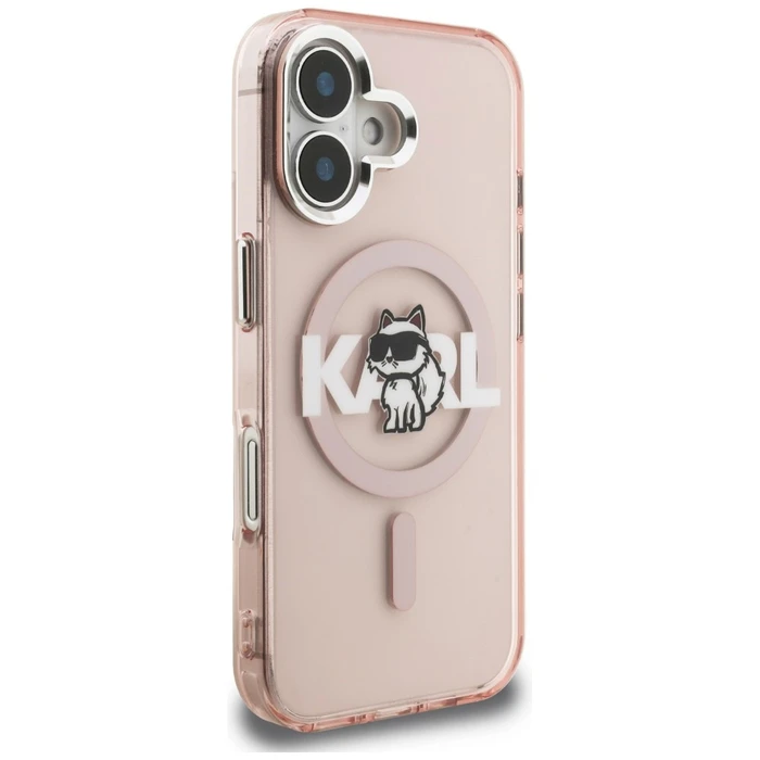 Karl Lagerfeld IML Choupette Sketch Logo MagSafe Apple iPhone 16 pink