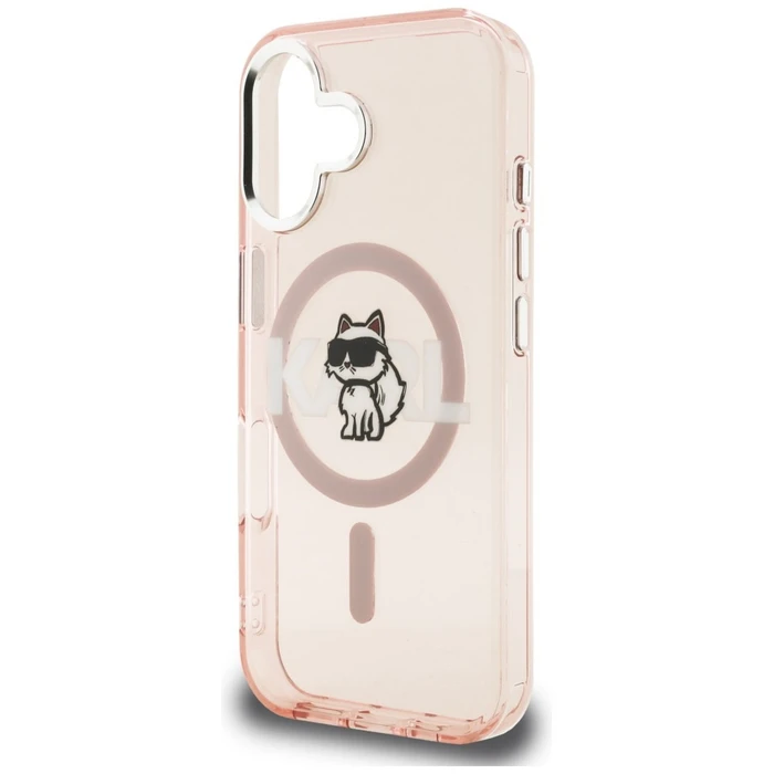 Karl Lagerfeld IML Choupette Sketch Logo MagSafe Apple iPhone 16 pink