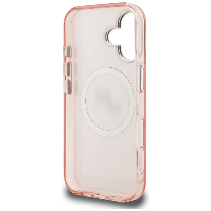 Karl Lagerfeld IML Glitter Karl & Choupette Heads Logo MagSafe Apple iPhone 16 pink
