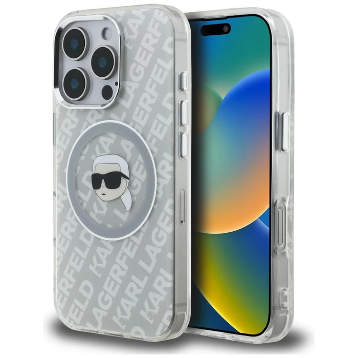 Karl Lagerfeld IML Karl Head Logo MagSafe Apple iPhone 16 Pro Max grey