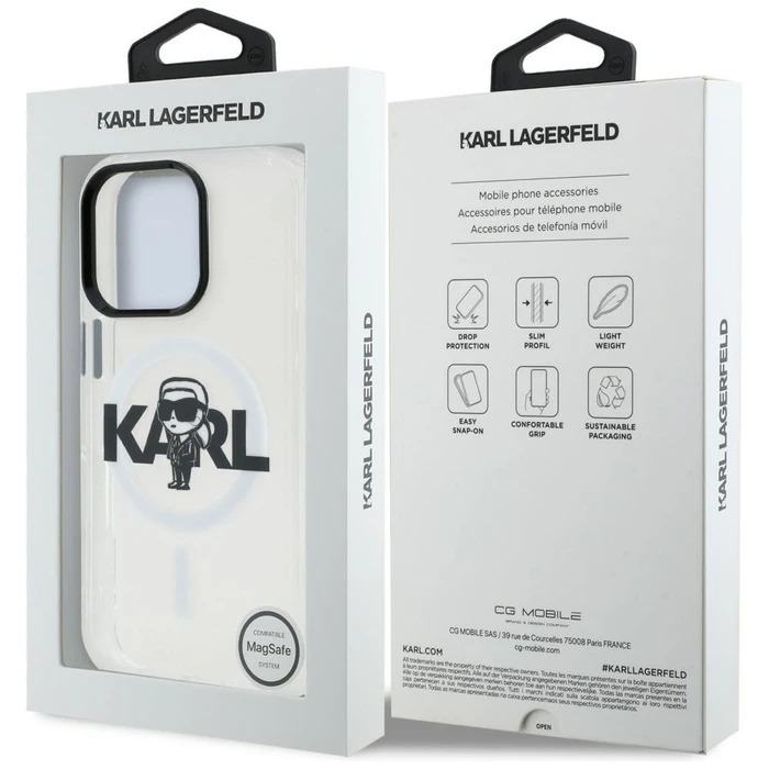 Karl Lagerfeld IML Karl Sketch Logo MagSafe Apple iPhone 16 Pro Max clear