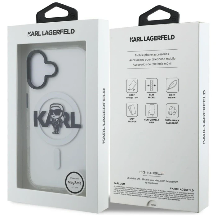Karl Lagerfeld IML Karl Sketch Logo MagSafe Apple iPhone 16 clear