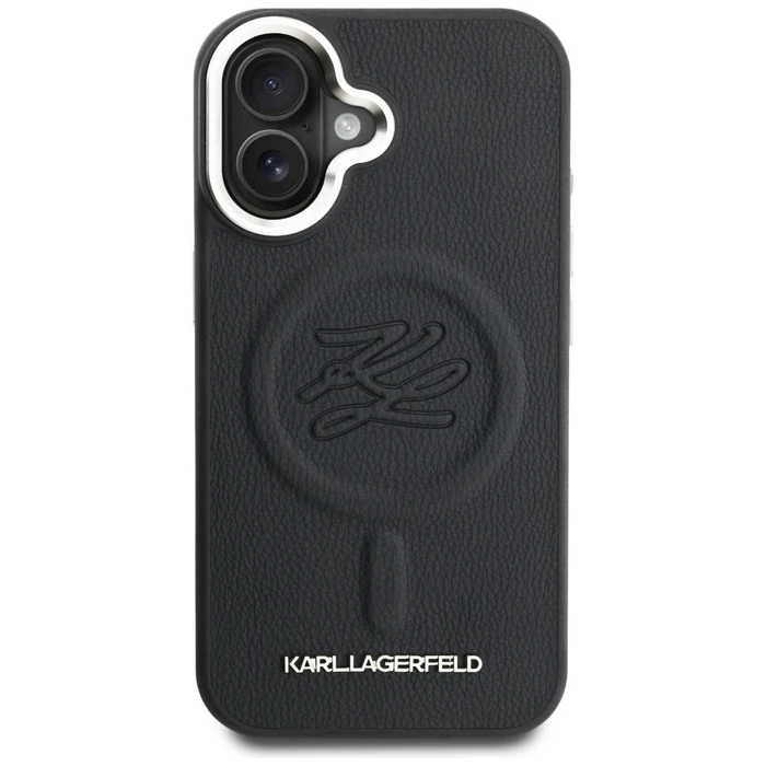 Karl Lagerfeld Initial & Metal Logo MagSafe Apple iPhone 16 black
