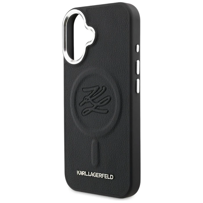 Karl Lagerfeld Initial & Metal Logo MagSafe Apple iPhone 16 black