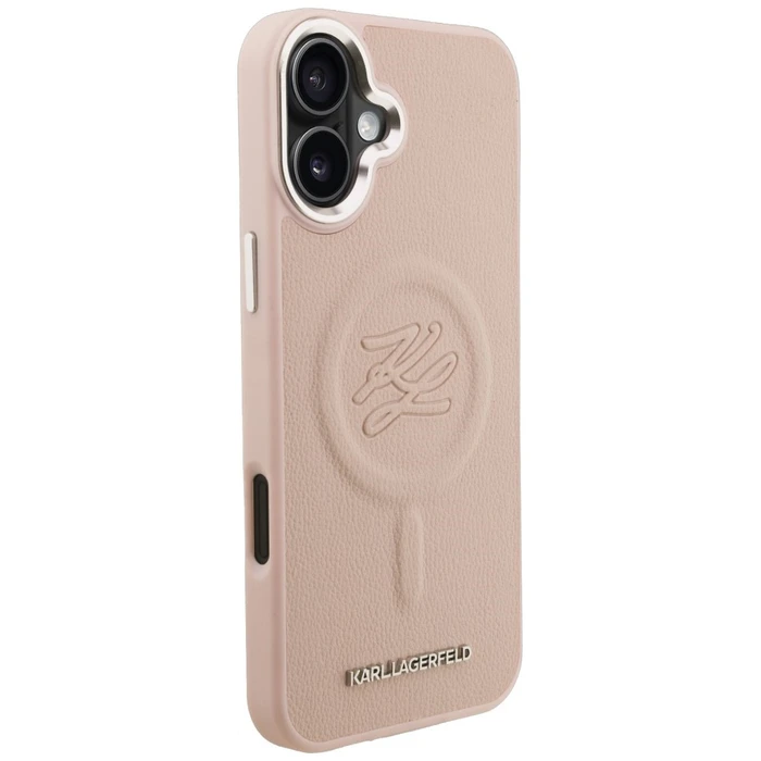 Karl Lagerfeld Initial & Metal Logo MagSafe Apple iPhone 16 Plus pink