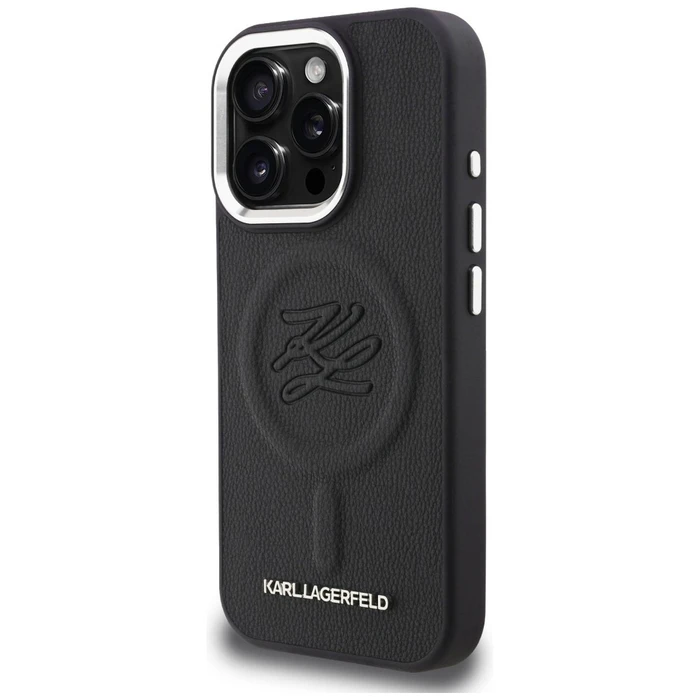 Karl Lagerfeld Initial & Metal Logo MagSafe Apple iPhone 16 Pro black