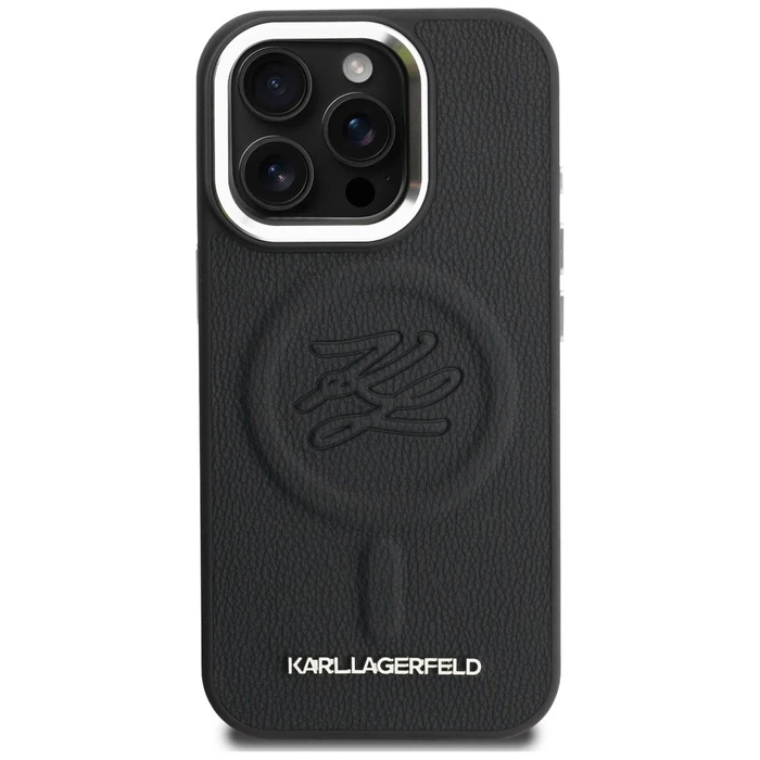 Karl Lagerfeld Initial & Metal Logo MagSafe Apple iPhone 16 Pro black