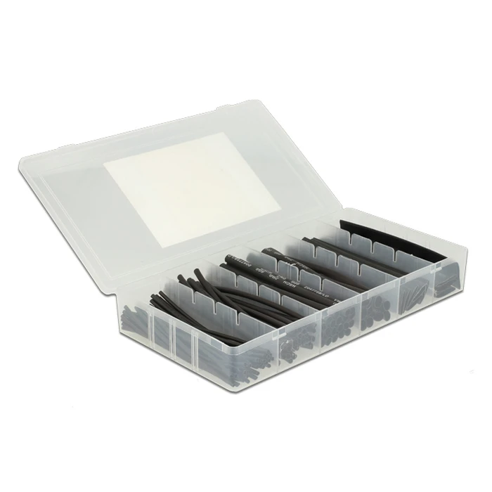 Σετ Θερμοσυστελλόμενων Μονωτικών Delock 86271, 2:1, Μαύρα, 100τμχ