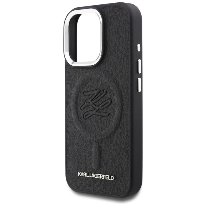 Karl Lagerfeld Initial & Metal Logo MagSafe Apple iPhone 16 Pro black