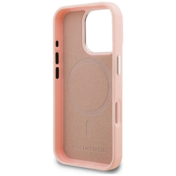 Karl Lagerfeld Initial & Metal Logo MagSafe Apple iPhone 16 Pro Max pink