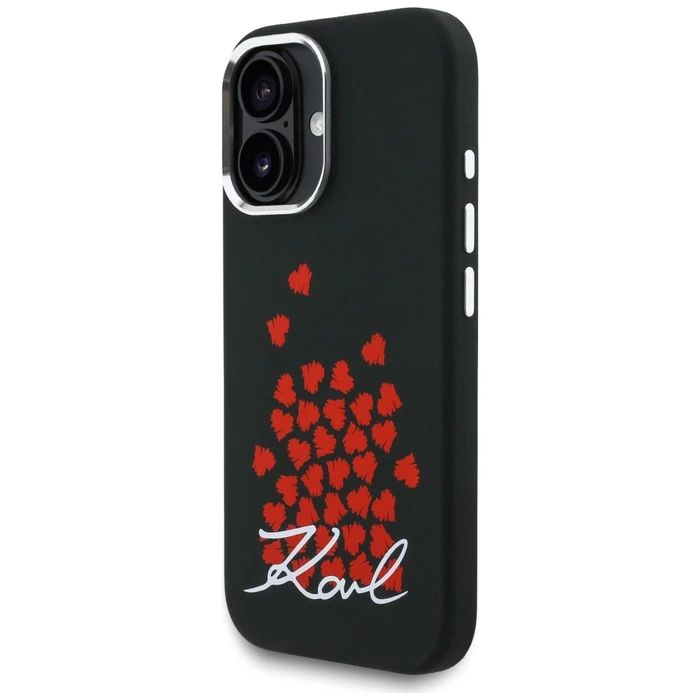 Karl Lagerfeld Silicone Heart Sign Logo MagSafe Apple iPhone 16 black