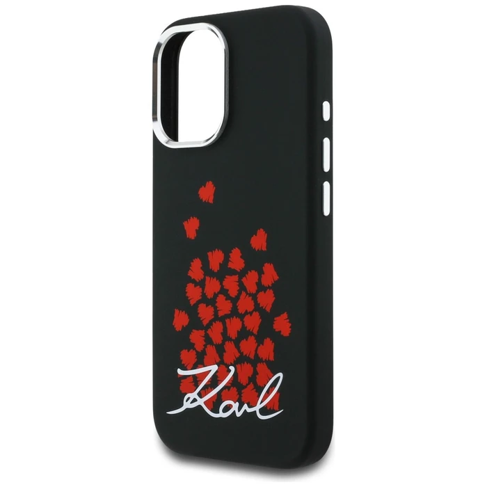 Karl Lagerfeld Silicone Heart Sign Logo MagSafe Apple iPhone 16 black