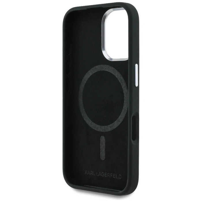 Karl Lagerfeld Silicone Heart Sign Logo MagSafe Apple iPhone 16 black