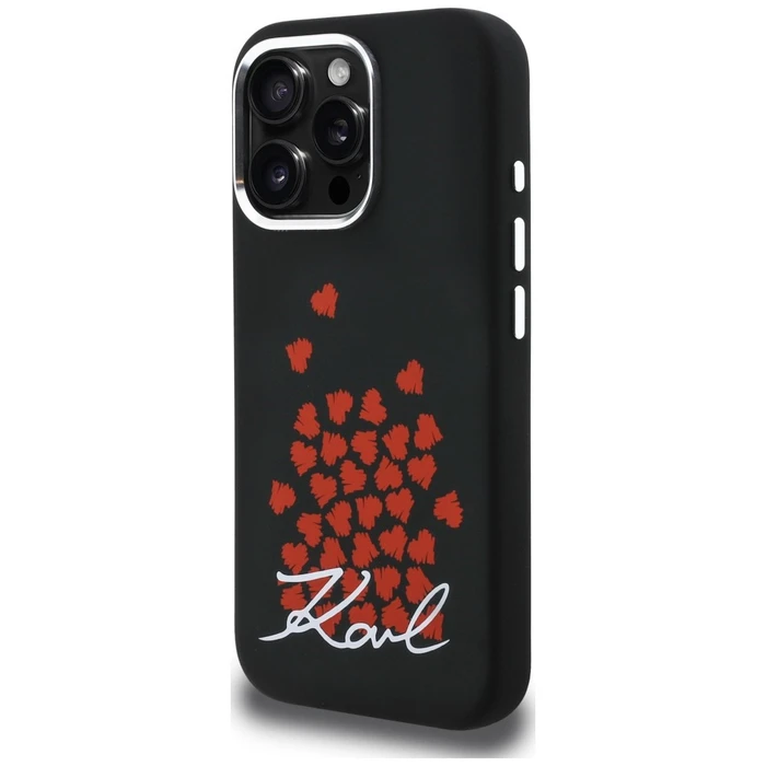Karl Lagerfeld Silicone Heart Sign Logo MagSafe Apple iPhone 16 Pro Max black