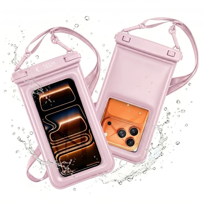 Tech-Protect UWC7 Universal Waterproof Floating Case 6.9 Inch Pink