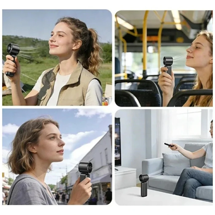 USAMS Ice-Cooling Digital High-Speed 2000mAh Handheld Cooling Fan White