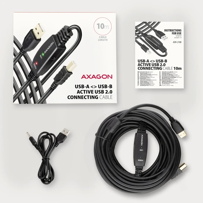 Καλώδιο USB Axagon ADR-210B USB 2.0 A-M -> B-M act 10m cabl