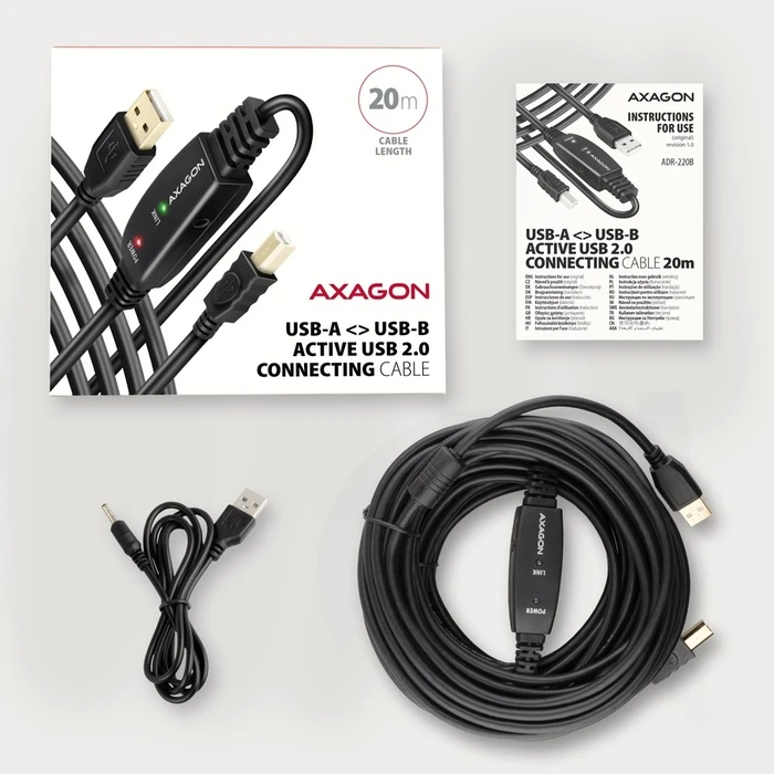 Καλώδιο USB Axagon ADR-220B USB 2.0 A-M -> B-M act 20m cabl