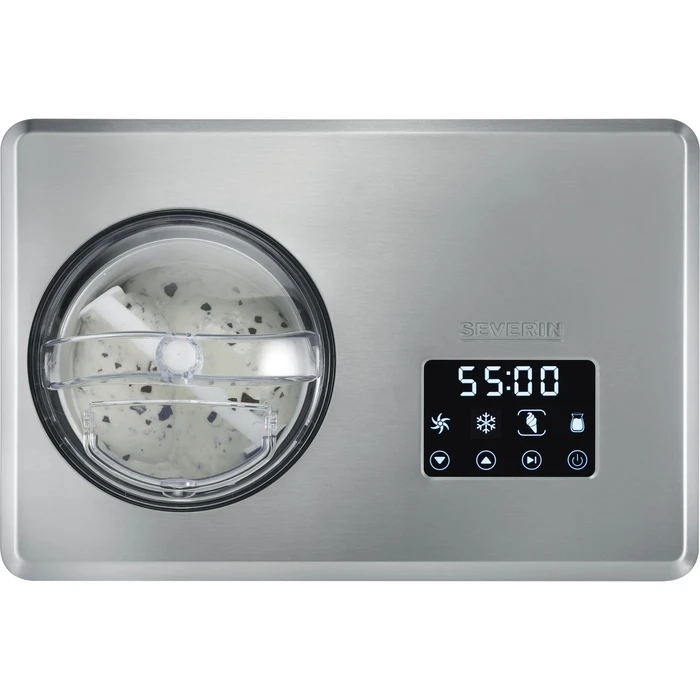 Severin EZ 7406 2-in-1 Ice Cream Maker with Yogurt Function, 2 L, 180 W, Silver