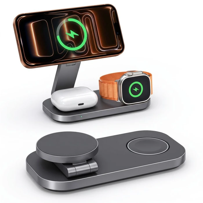 Tech-Protect A52 3in1 Magnetic MagSafe Wireless Charger 25W Qi2.2 Black