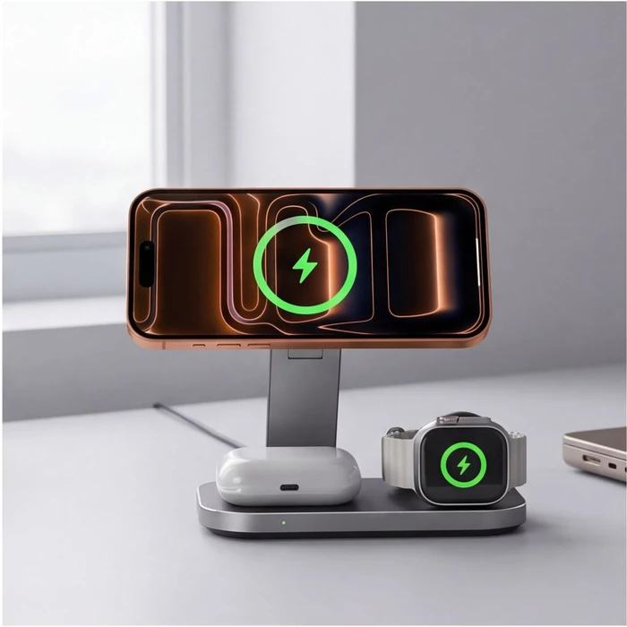 Tech-Protect A52 3in1 Magnetic MagSafe Wireless Charger 25W Qi2.2 Black