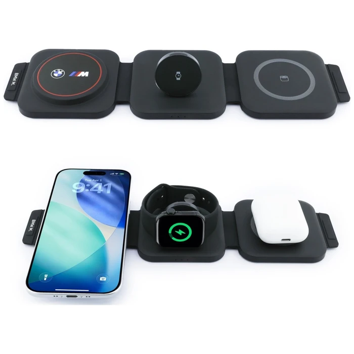 BMW M 3-in-1 Wireless Charger Qi2 15W Print Logo Red