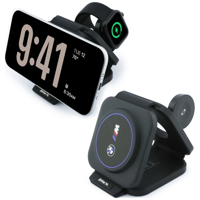 BMW M 3-in-1 Wireless Charger Qi2 15W Print Logo Blue