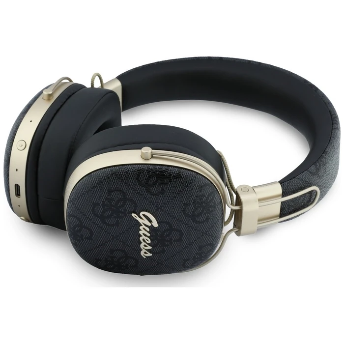 Guess Wireless over-ear headphones Bluetooth ENC Metal 4G Script Logo black