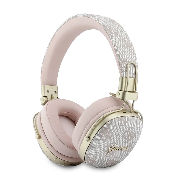 Guess Wireless over-ear headphones Bluetooth ENC Metal 4G Script Logo pink