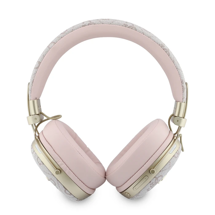 Guess Wireless over-ear headphones Bluetooth ENC Metal 4G Script Logo pink
