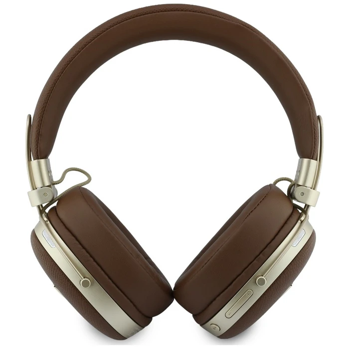 Guess Wireless over-ear headphones Bluetooth ENC Metal Grained Triangle Logo brown