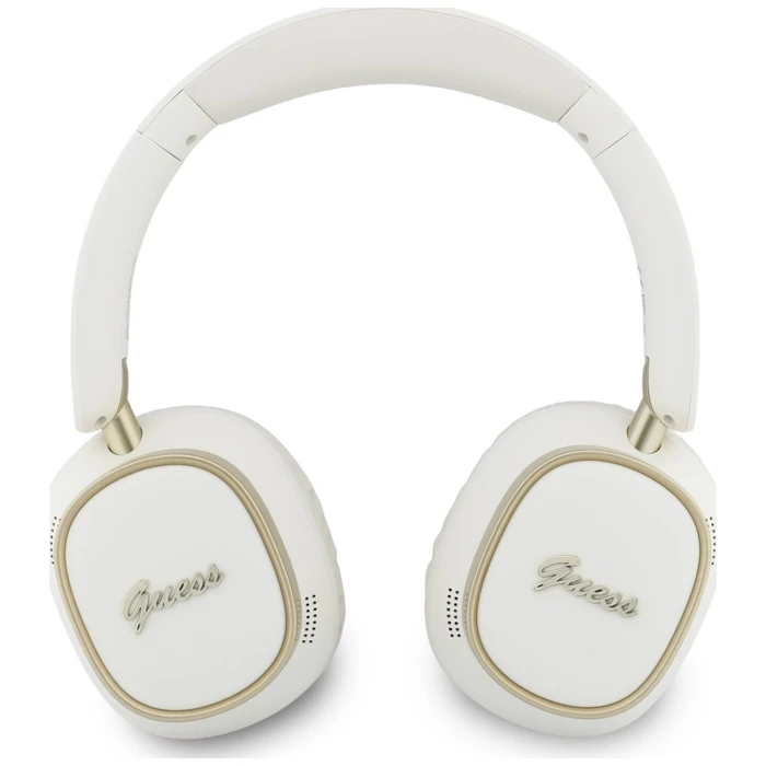 Guess Wireless over-ear headphones Bluetooth ENC Rectangle Metal Script white