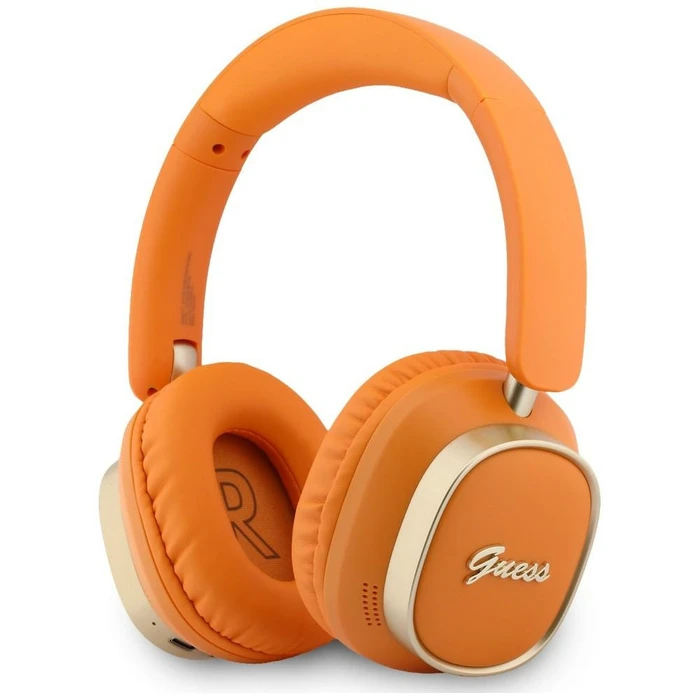 Guess Wireless over-ear headphones Bluetooth ENC Rectangle Metal Script orange